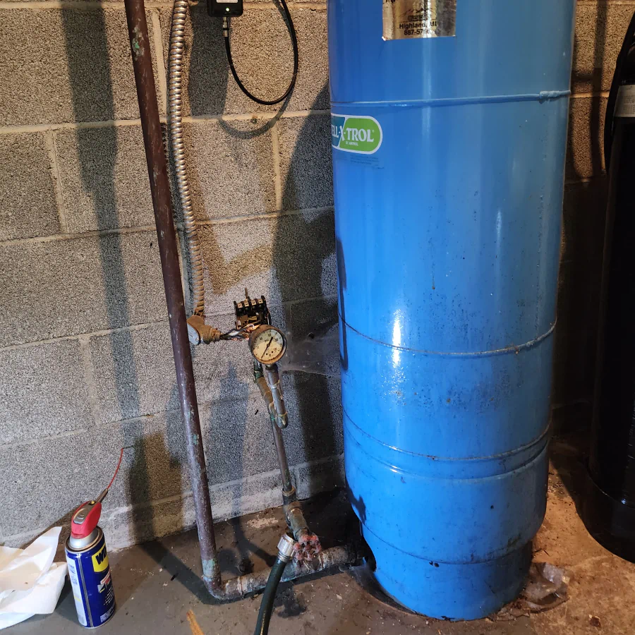 service pump and tank swap work